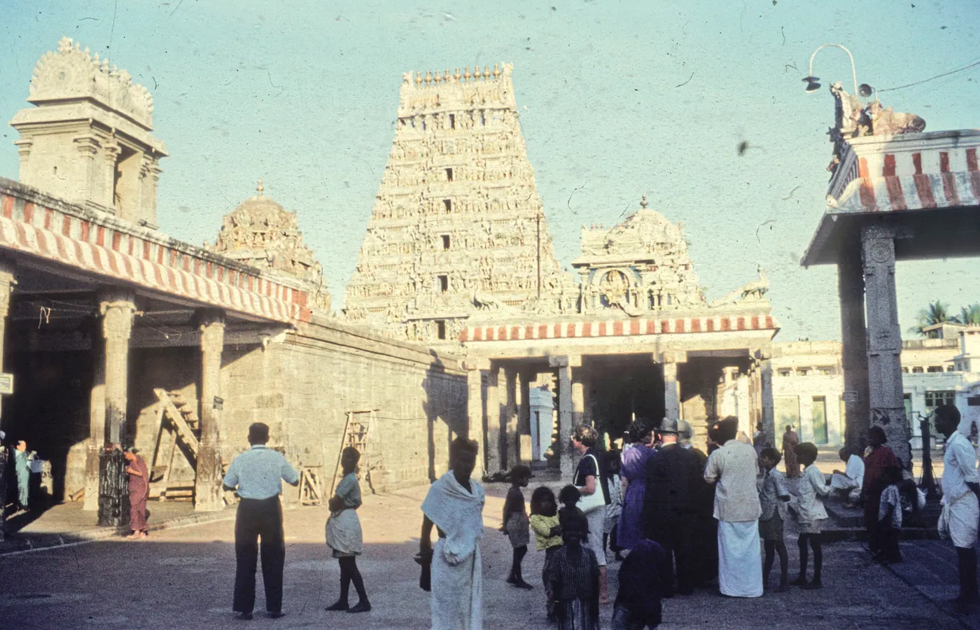 The carved gopuram towers of Kapaleeshwarar Temple in Mylapore, Chennai